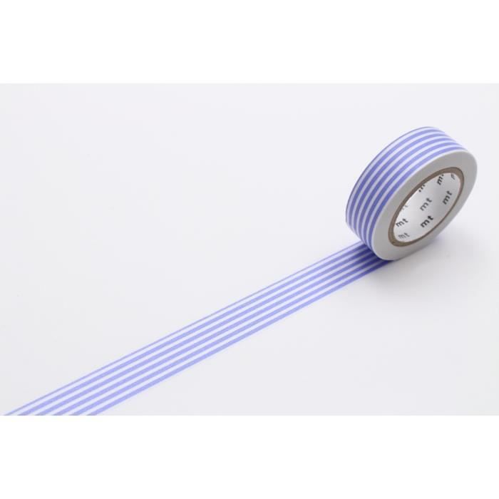 Masking Tape - MT - Motif lignes bleuet - 15 mm x 10 m - Adulte - Mixte