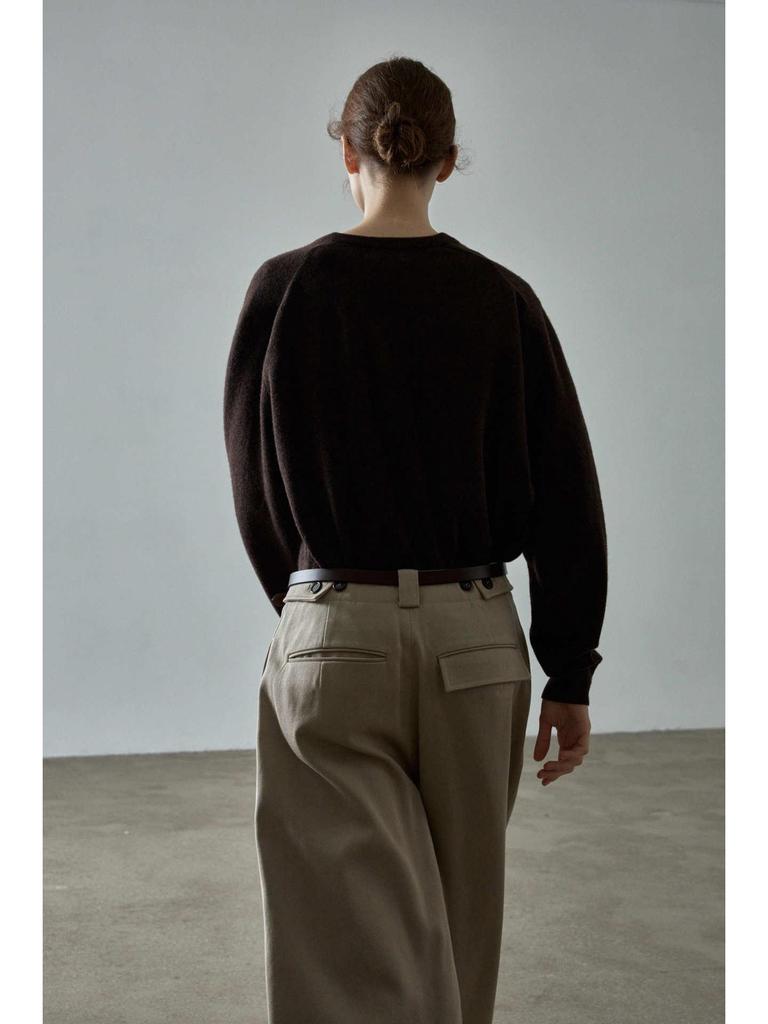 In-Stock: Women's V-Neck Wool Sweater - Fall/Winter Design, Simple Loose Fit, Slimming Knit Top