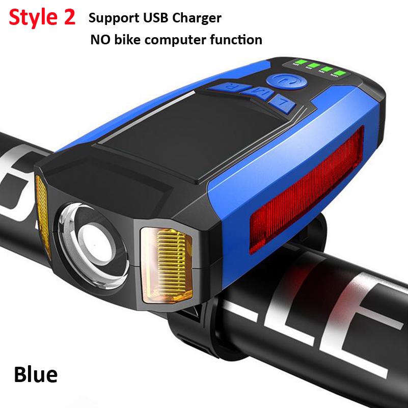 

Многофункциональный велосипедный передний фонарь, светодиодная лампа MTB, компьютерный спидометр, 5 режимов, звуковой сигнал, велосипедная фара, велосипедный фонарик No Speedometer синий