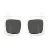 Prada Temple Logo Acetate Acetyl Rectangular Sunglasses Unisex Couple Style White white 52