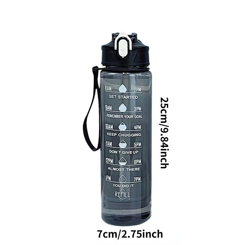 1 Stück hochwertiger, großer Plastikbecher, tragbarer Trinkbecher für Sommer, Studenten, Sport, Fitness, Strohhalm-Wasserflasche, lässiger Stil