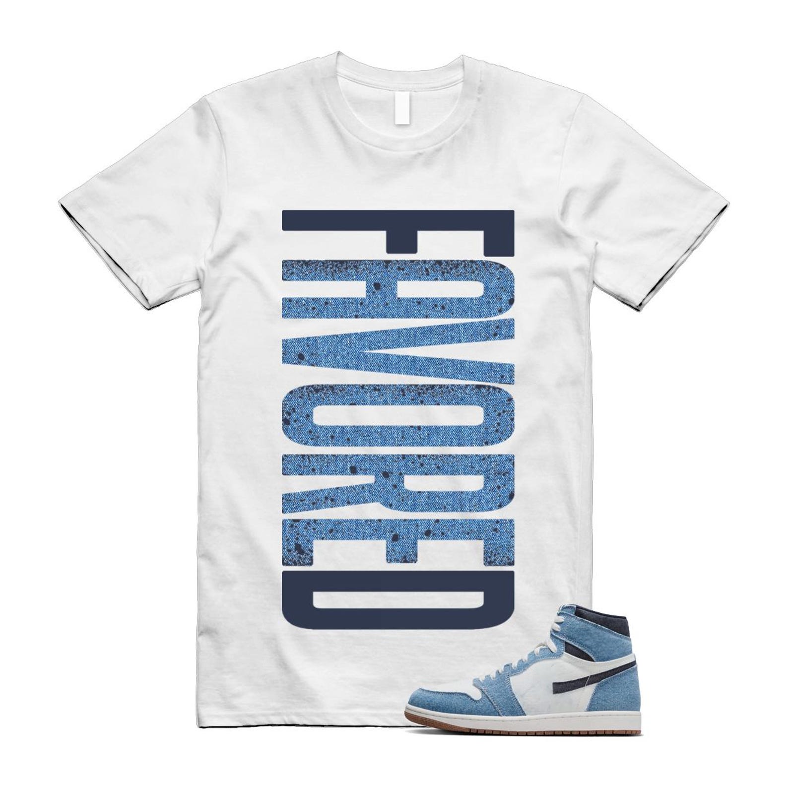 1 Denim Summit White Obsidian Retro High OG T Shirt Match FAVORED 4XL