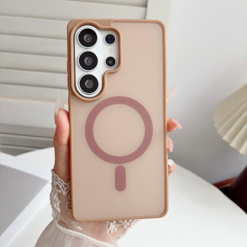 Luxury Contrast Color Frosted Magnetic Phone Case for Samsung Galaxy S26 S25 S24 S23 Ultra A07 A16 for Magsafe Shockproof Cover