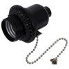 Black Pull Chain Switch Socket Lamp Cord Table Lamp Fittings Bulb Holder Kit Lamp Socket Replacement Pull String Light