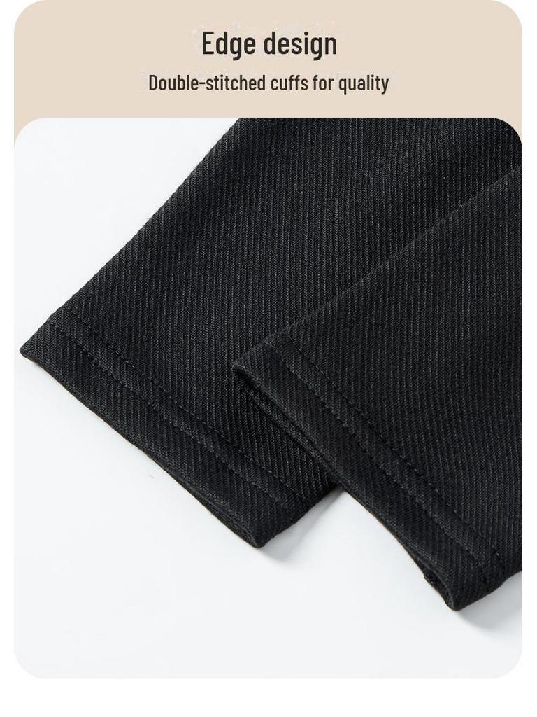 Unisex White Long-Sleeve Thermal Top - Korean Style Half Turtleneck for Autumn/Winter