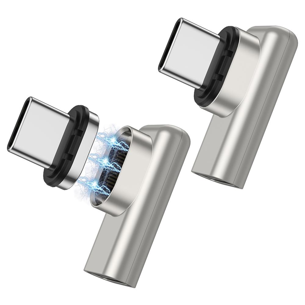 Magnetischer USB Typ-C Stecker 24 Pins rechtwinkliger Adapter für Schnellladekabel