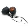 New 4x Universal Classic Black Metal Motorcycle Turn Signal Indicator Light Lamp Bulb For Harley Cafe Racer