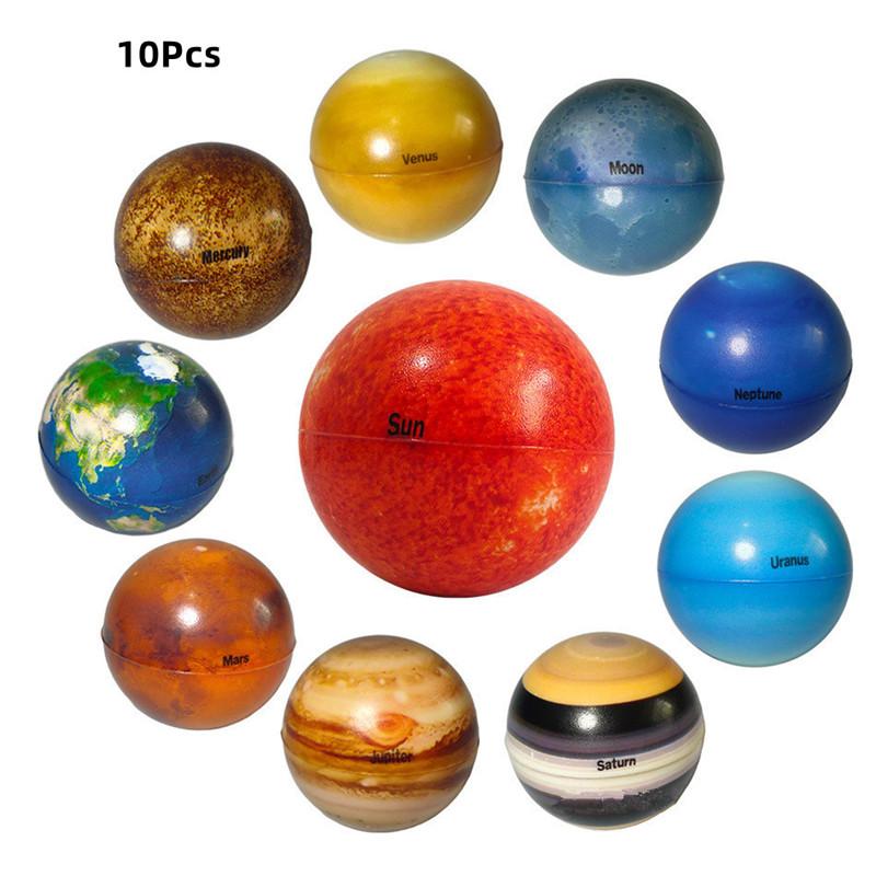 

10Pcs Solar System Stress Ball For Kids Adult Stress Relief Planets Space Ball Educational Toys Fidget Toys Party Game Gifts
