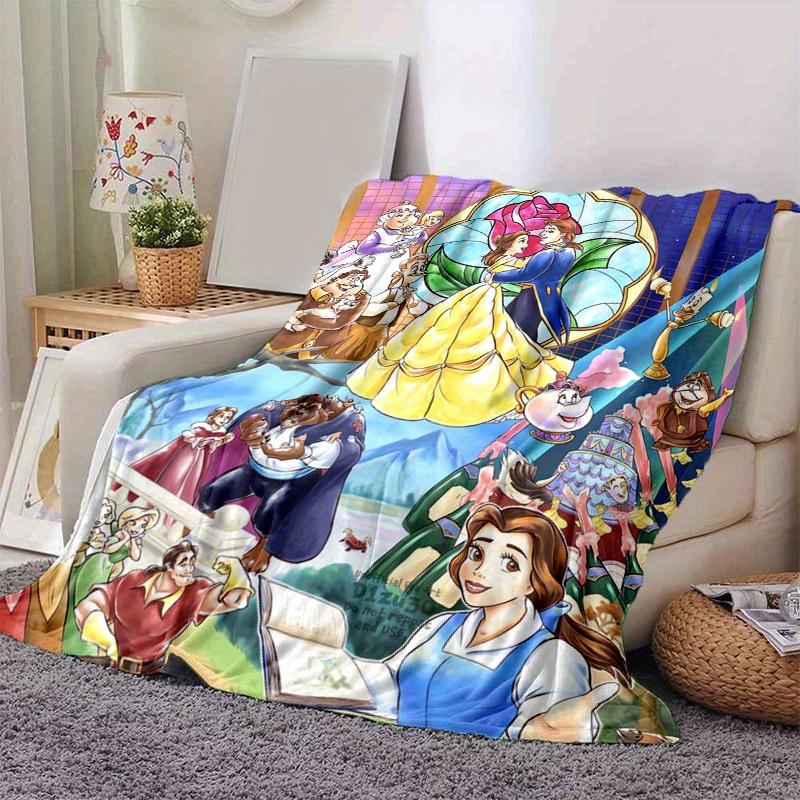 1pc Beauty and the Beast Blanket Home Decor, Couch Throw Blanket, Outdoor, Gift for Her, Flannel Throw, Bedroom, Living Room, Travel