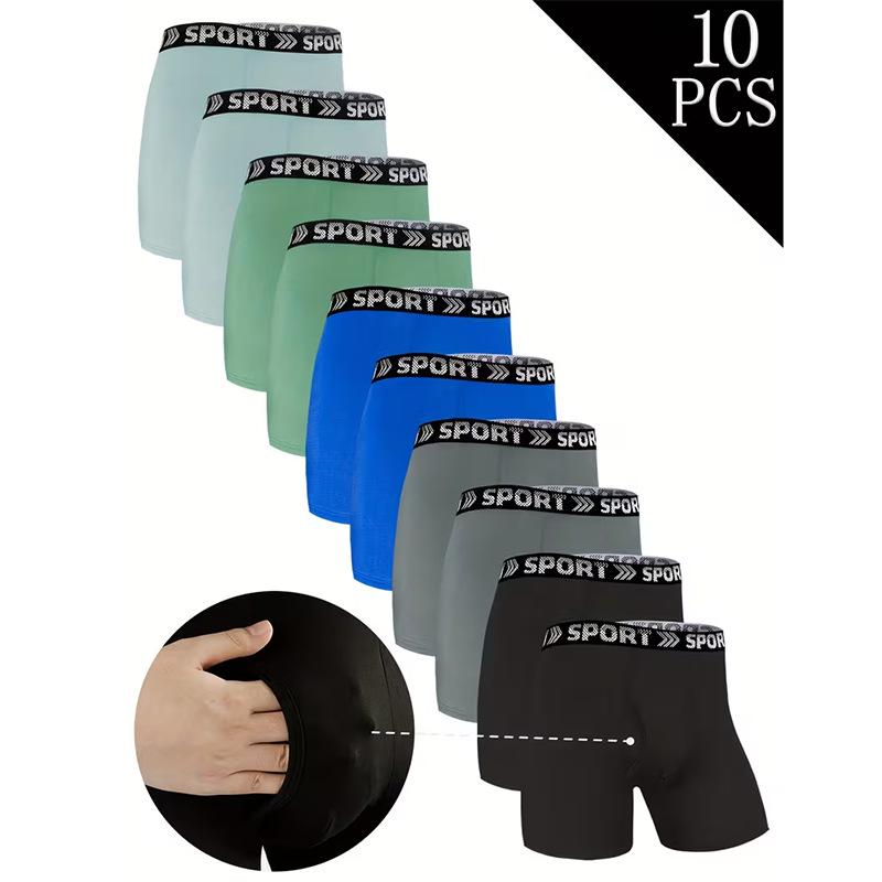 Men s European Plus Size Open Crotch Boxer Briefs - Breathable, Long Style L (EU size)