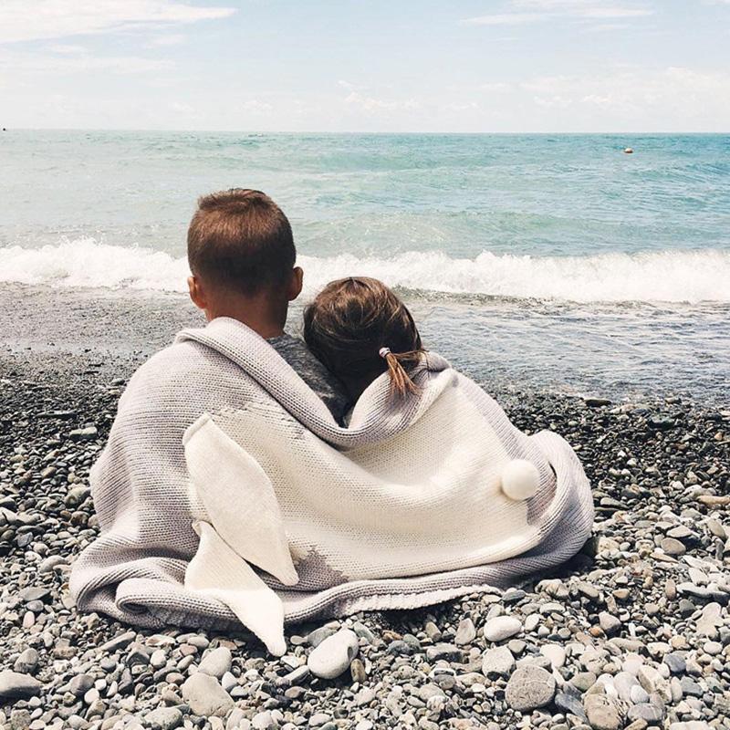 1PC Acrylic Fiber Winter Swaddling Blanket Multifunction Knitted Blanket Bunny Bed Cover Newborn Sleeping Blanket Rabbit Ear