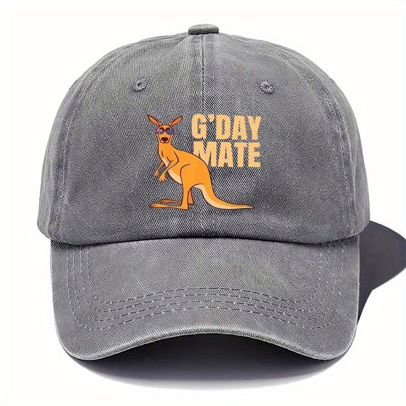 Australian Kangaroo Baseball Cap with Kangaroo GDay Mate Text Lightweight Breathable Hat for Travel Outdoor Everyday