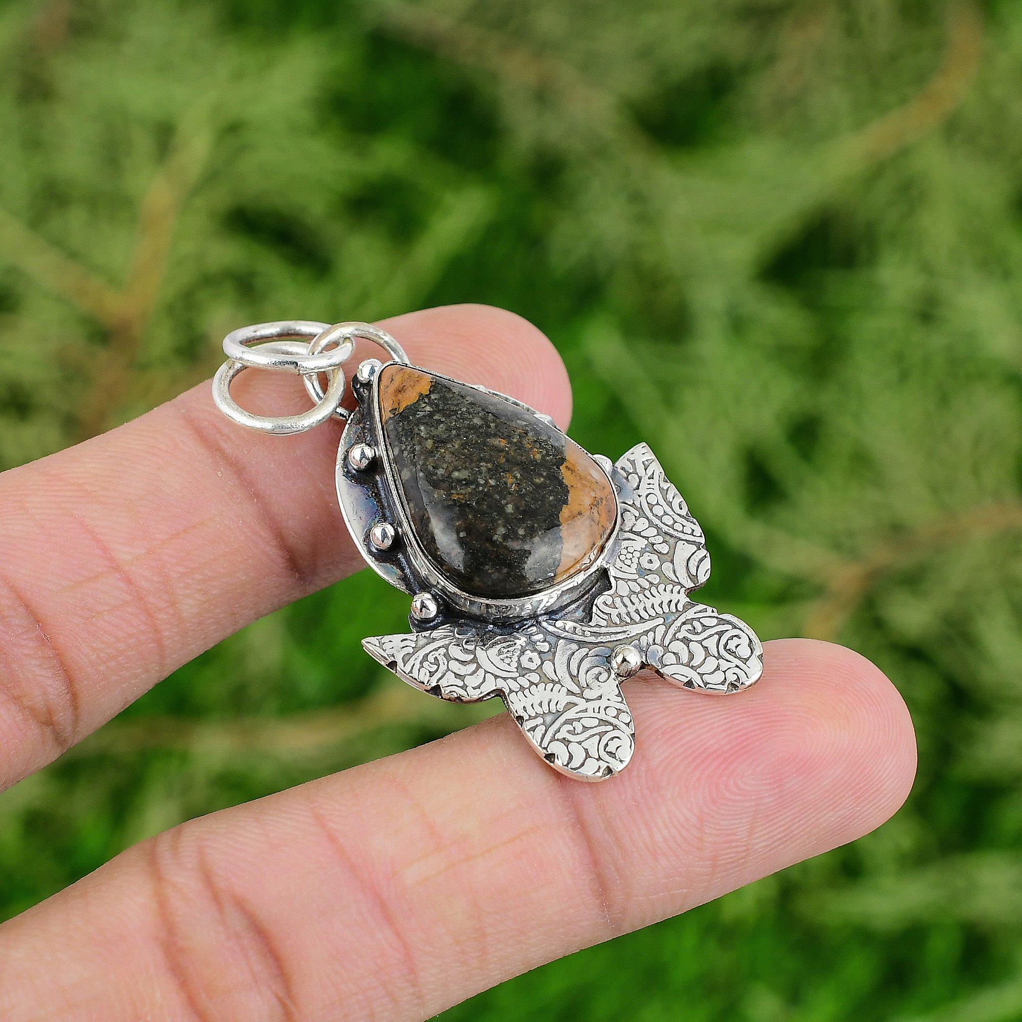 

Daughters Day Sale 925 Silver Bauxite Gemstone Sister Artisan Pendant Jewelry