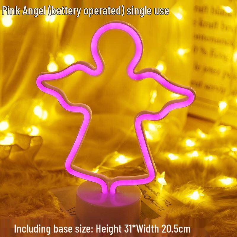 Lumière LED Néon Cactus & Flamant Rose pour Décorations de Fêtes