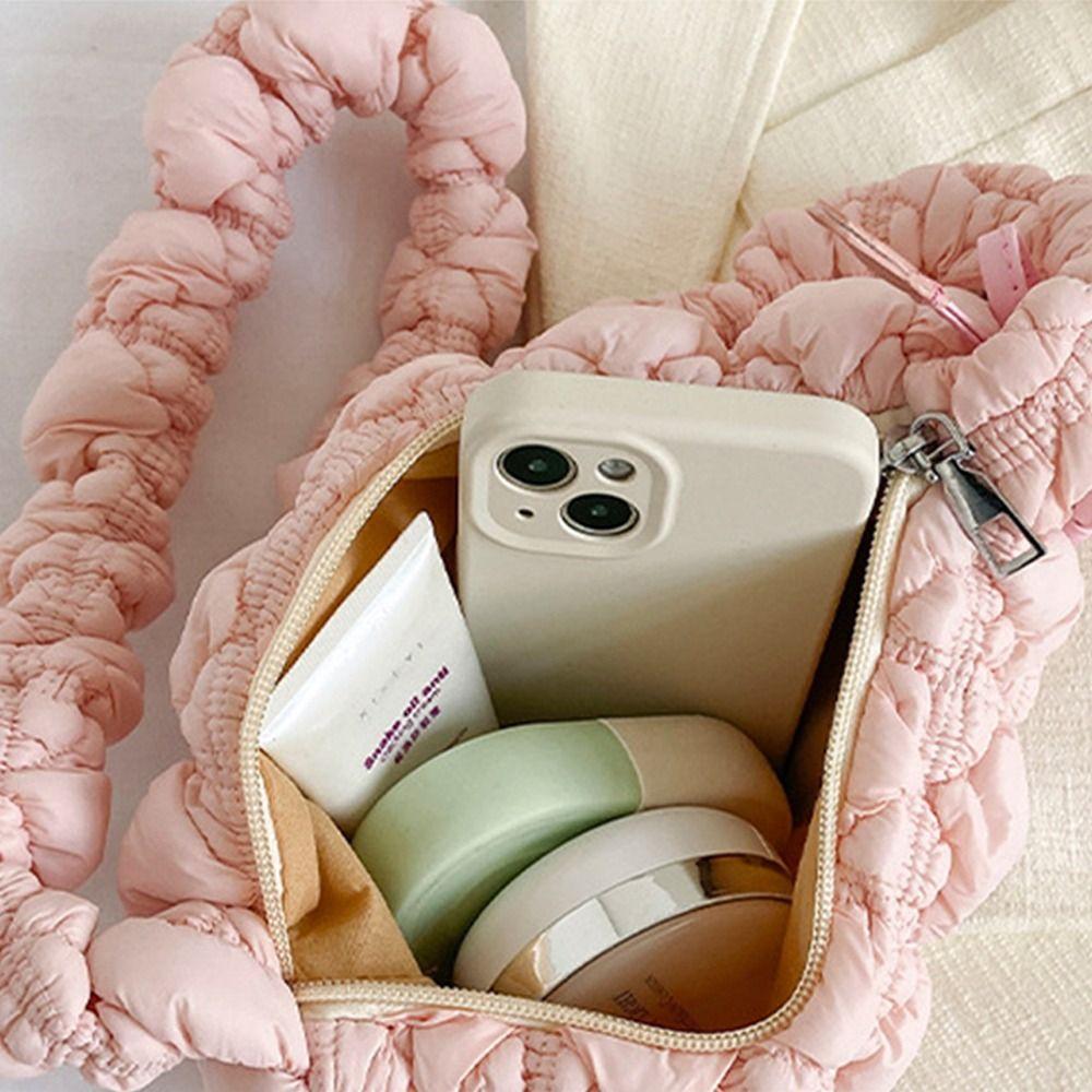 Women Cloud Pleated Bubbles Messenger Bag Elegant Quilted Shopping Bag Casual Shoulder Bag Fashion Simple Solid Color Handbags