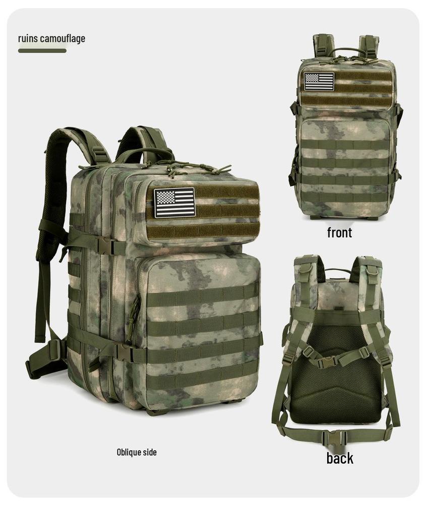 45L Camouflage Tactical Assault Backpack: Multifunctional Outdoor Camping & Hiking Rucksack
