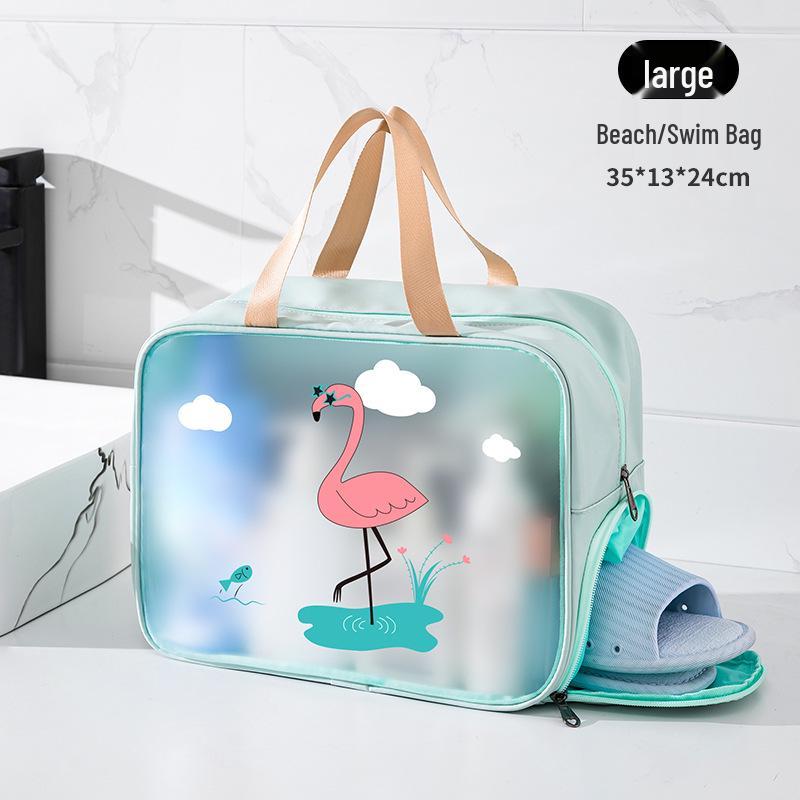 Borsa da Toilette e Trucco Portatile di Grande Capacità per Esterno, Spiaggia, Yoga e Fitness con Separazione Umido-Secco