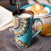 Nordic Style Large Ceramic Mug with Spoon and Lid – Creative & Personalized Coffee Cup