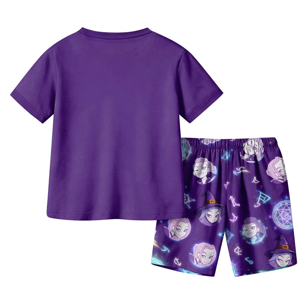 Children's Casual Short Sleeve And Shorts Letter Print Set