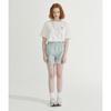BETWEEN A AND B Flower Print Elastic Waist Shorts [Teal]
