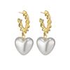 Stylish And Simple Heart Earrings Korean Trend 925 Silver Needle Earrings Women'S Geometric Earrings