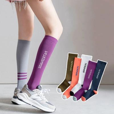 1 Pair Women Professional Sports Sock Colorful Breathable Anti-Slip Compression Socks High Quality Calf Socks