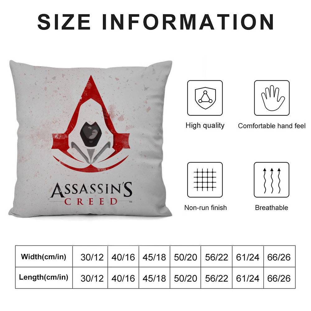 A-Assassins Creeds Pillow Case Plush Fabric Soft Double Sided Print Sofa Cushion Cover Throw Pillow Covers