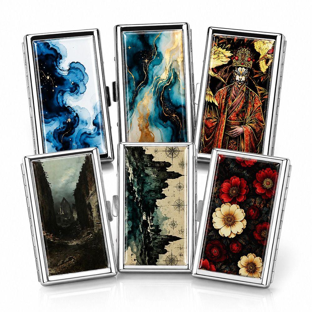 Portacarte Vintage Stile Vintage Design Versatile Materiale Metallico Custodia Metallica Multifunzione Snap Facile Porta Carte Porta Carta d'Identità