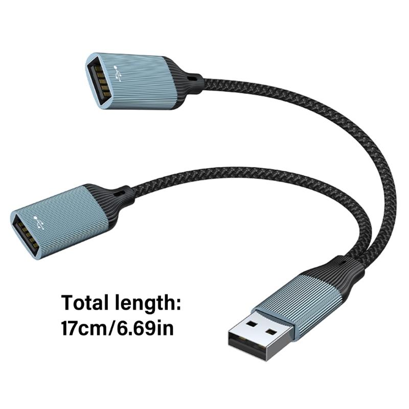 2/3Port USB Extender Cable with Fast 480Mbps Data Transfer 1.5A Charging For PC Laptop Printer Mouse