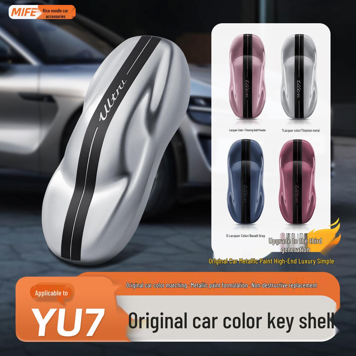 Xiaomi SU7/YU7 Key Shell Protective Cover - Modified Replacement Fob Pouch & Interior Accessories SU7 Card Key Sleeve: Silicone White