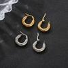 European & American Round Stainless Steel Coil Earrings for Women - 5.0 Thick Titanium Steel Ear Clips, Trendy & Thickened Design