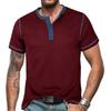 Men’s Short Sleeve Colorblock Waffle Henley Shirt