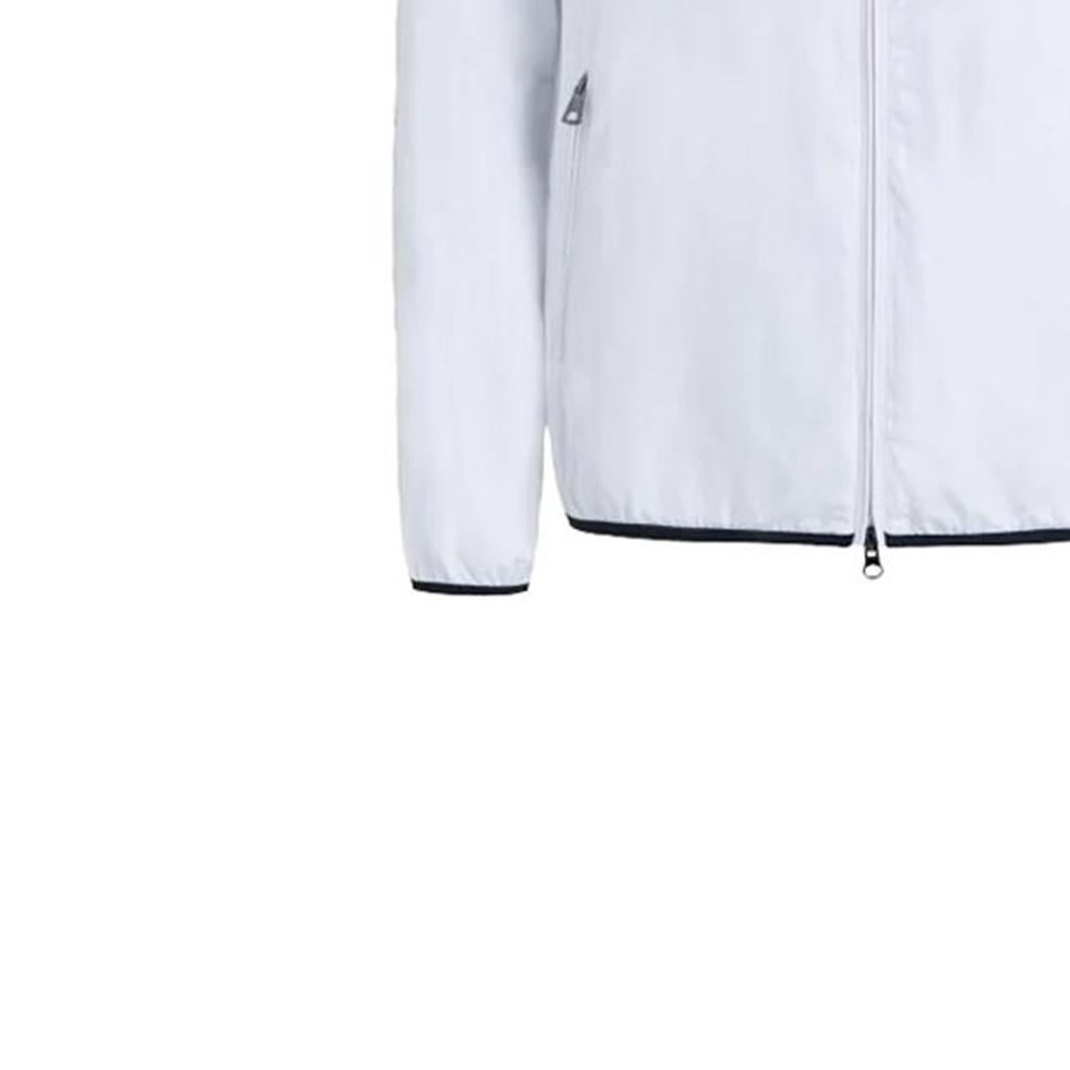 Emporio Armani EA7 Logo Zip Long Sleeve Jacket Men Jackets White 8NPB04-NN7Z-1100