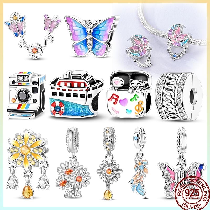 Warm Copper Butterfly Spring Bouquet Charm Beads Suitable Fit Pan Original Bracelet Diy Jewelry Gift