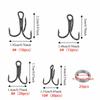 100PCS with Double Split Rings Triple Barbed Hooks Strong Sharp Barbed Hook Set  Freshwater Fishing