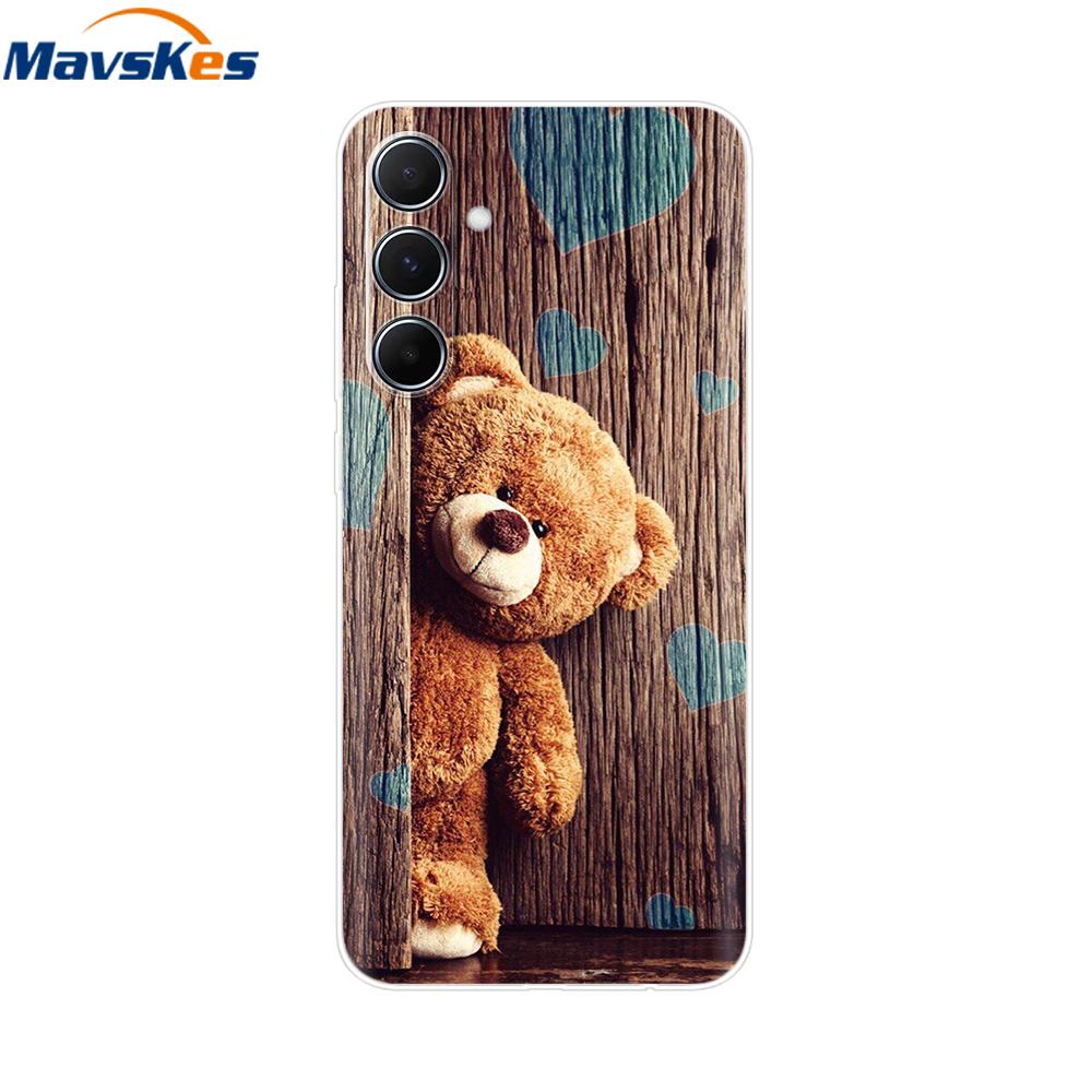 For Samsung Galaxy M35 5G Case Cute Cat Flower Painted Phone Cases For Samsung M35 Case M 35 SM-M356B Silicone Clear TPU Fundas