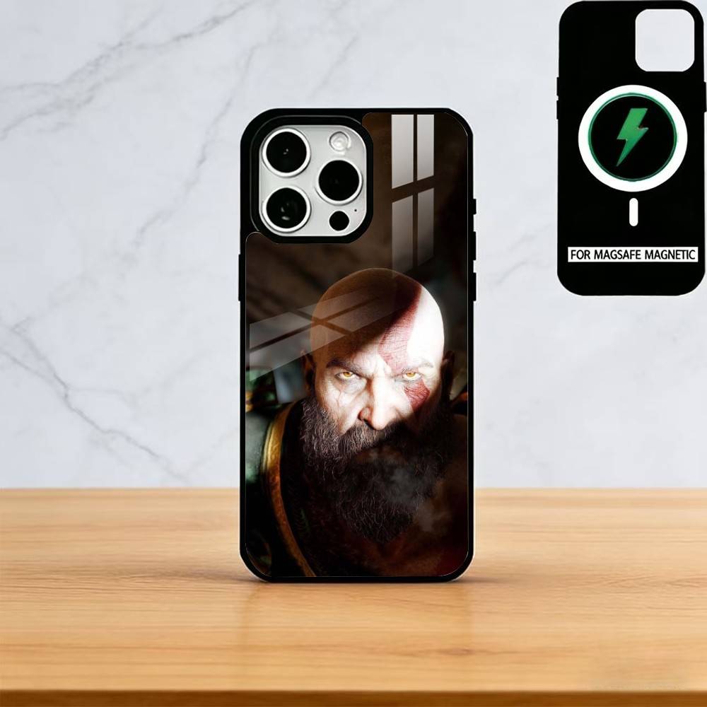 

God of War Kratos Phone Case For iPhone17,16,15,14,13,12,11 Plus,Pro Magnetic For Magsafe Wireless Charging iPhone13