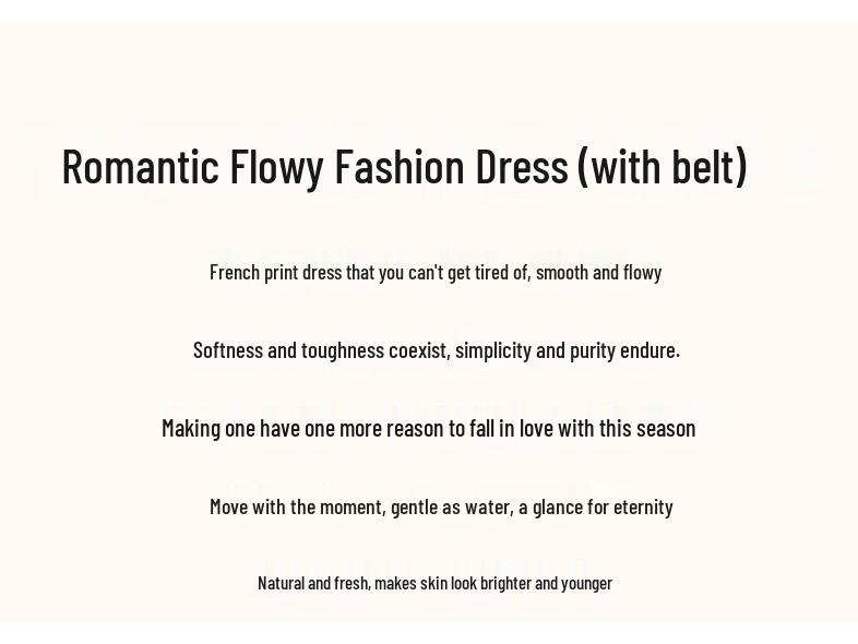 Demana Sommer Französischer Stil Bedrucktes A-Linien-Kleid