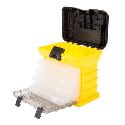 Caja de herramientas de almacenamiento para herramientas, aparejos de pesca o manualidades (Amarillo)