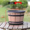 Retro Imitation Wood Plastic Flower Pot - Large, Thick with No Drainage for Hydroponics, Water Lilies, or Lotus.