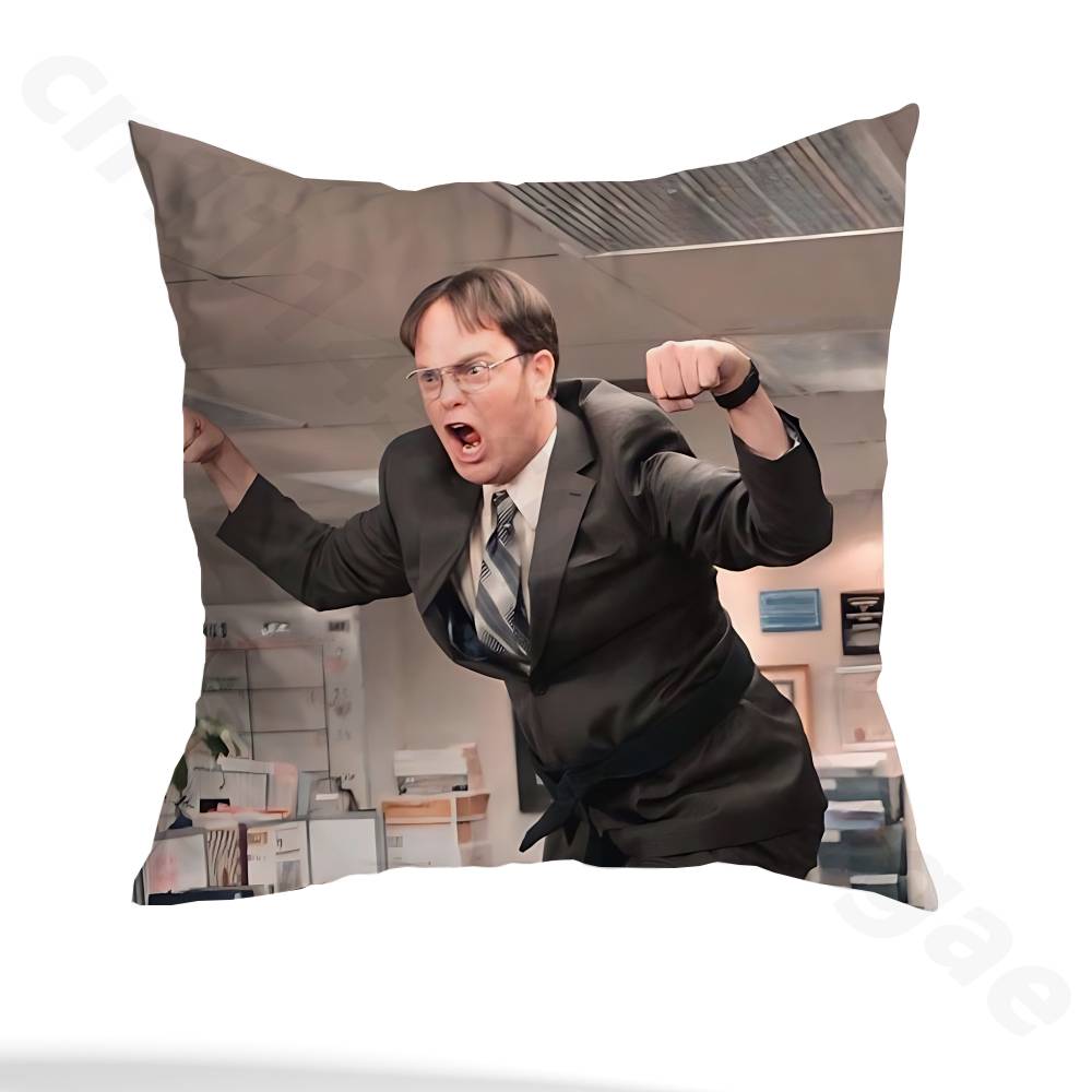 Hot TV The Office Pillow Case Square Double-Sided Printing Short Plush Sofa Cushion Cover Bedroom Bedside Pillow
