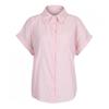 Shop   Women Collar Neck Stripe Roll Up Raglan Short Sleeve Shirt Blouse Naru Wb
