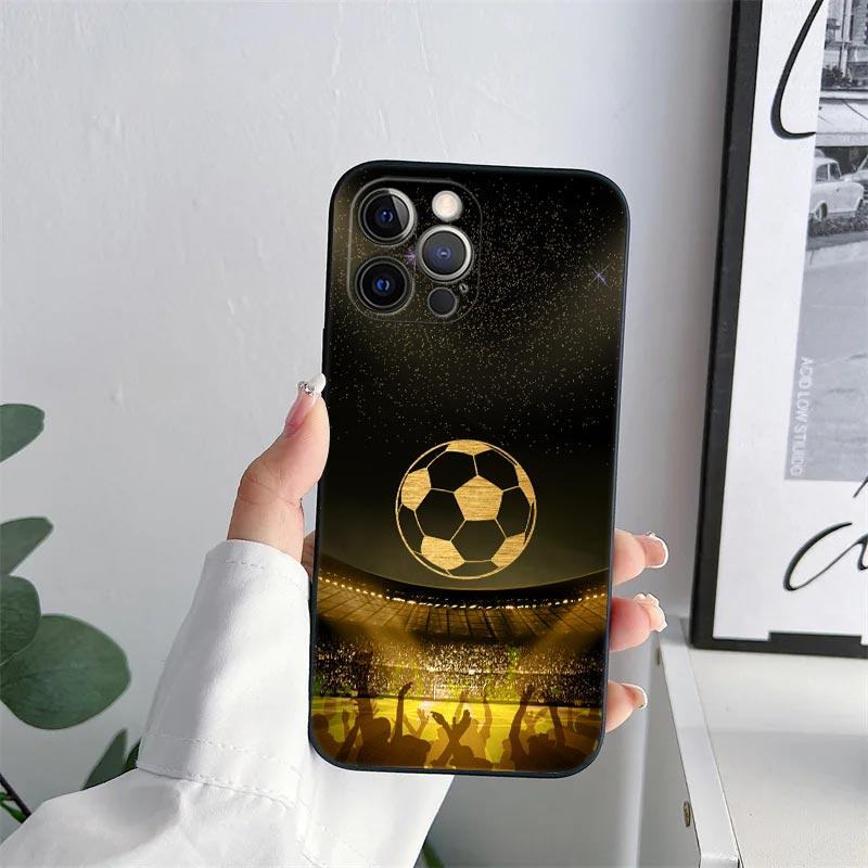 Football Footy Soccer Phone Case for iPhone 11 15 Pro Max Case Coque 14 Plus 13 Pro 12 11 X XS XR 6s 7 8 SE 2020 TPU Soft Cover