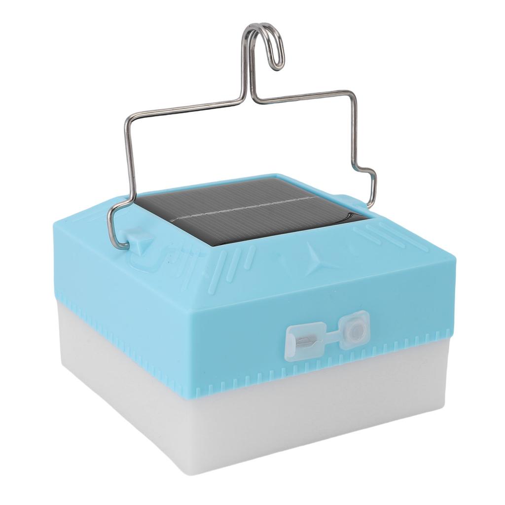 LED Camping Lantern Rechargeable Solar Panel Charging Portable Tent Hanging Light for Emergency Hiking Outdoor White