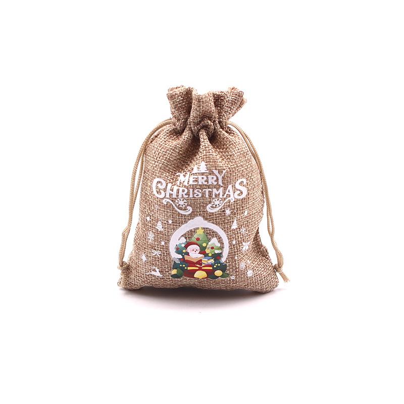 Weihnachtliche Jute-Geschenktaschen mit Kordelzug 21 festliche Designs und 5 Größen für Süßigkeiten und Partygeschenke