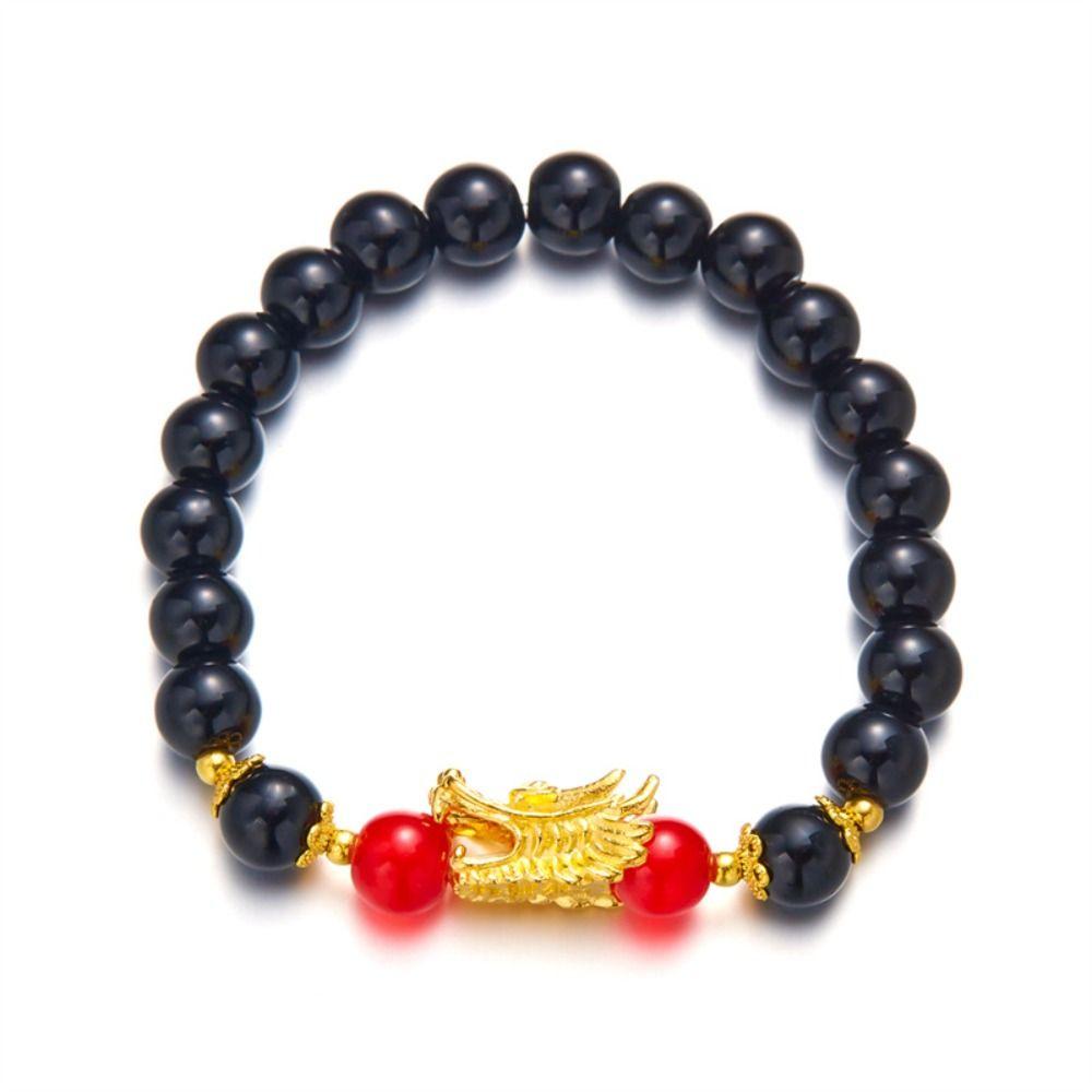 Elastic Beads Dragon Bangle Lucky Zodiac Hand Chain Cool Loong Beaded Bracelet  Hipster