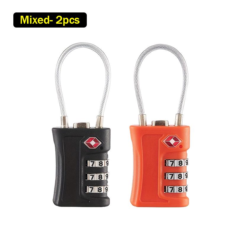 TSA Customs Code Lock for Travel Luggage Combination Padlock Password Changeable Locks Backpack Zipper with Cable Cabinet Locker