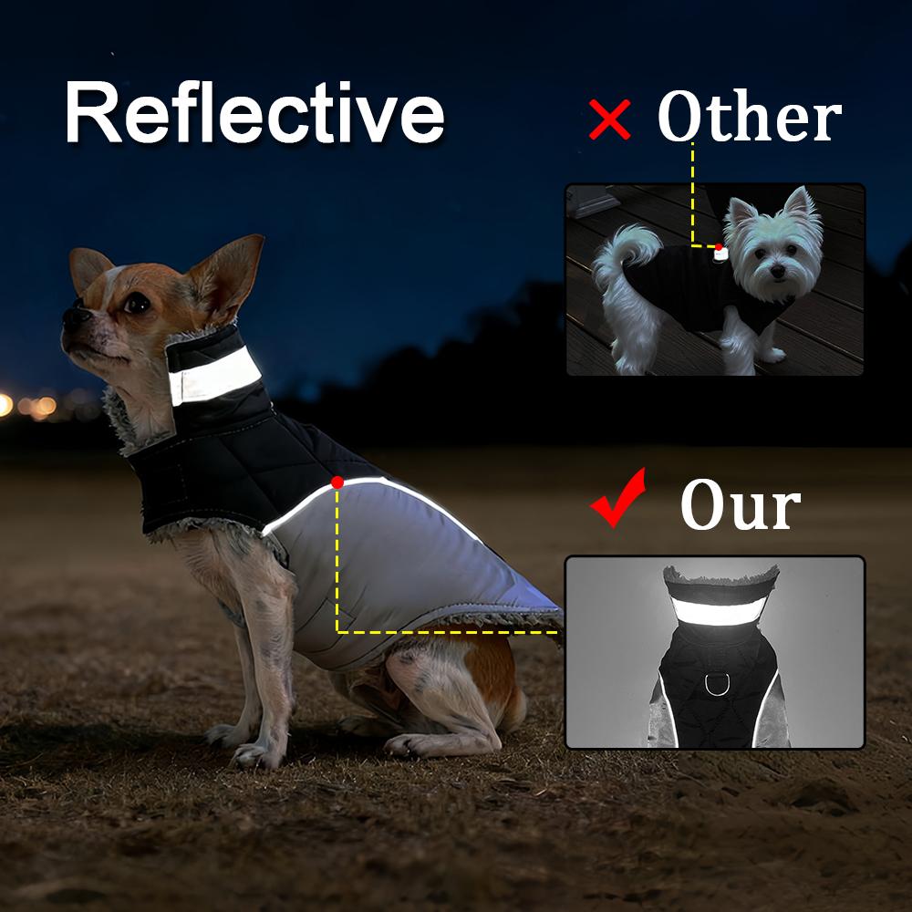 Winter Warm Dog Clothes High Collar Windproof Jacket For Small Large Dogs Cats Reflective Waterproof Pet Vest Coat Pug Overalls