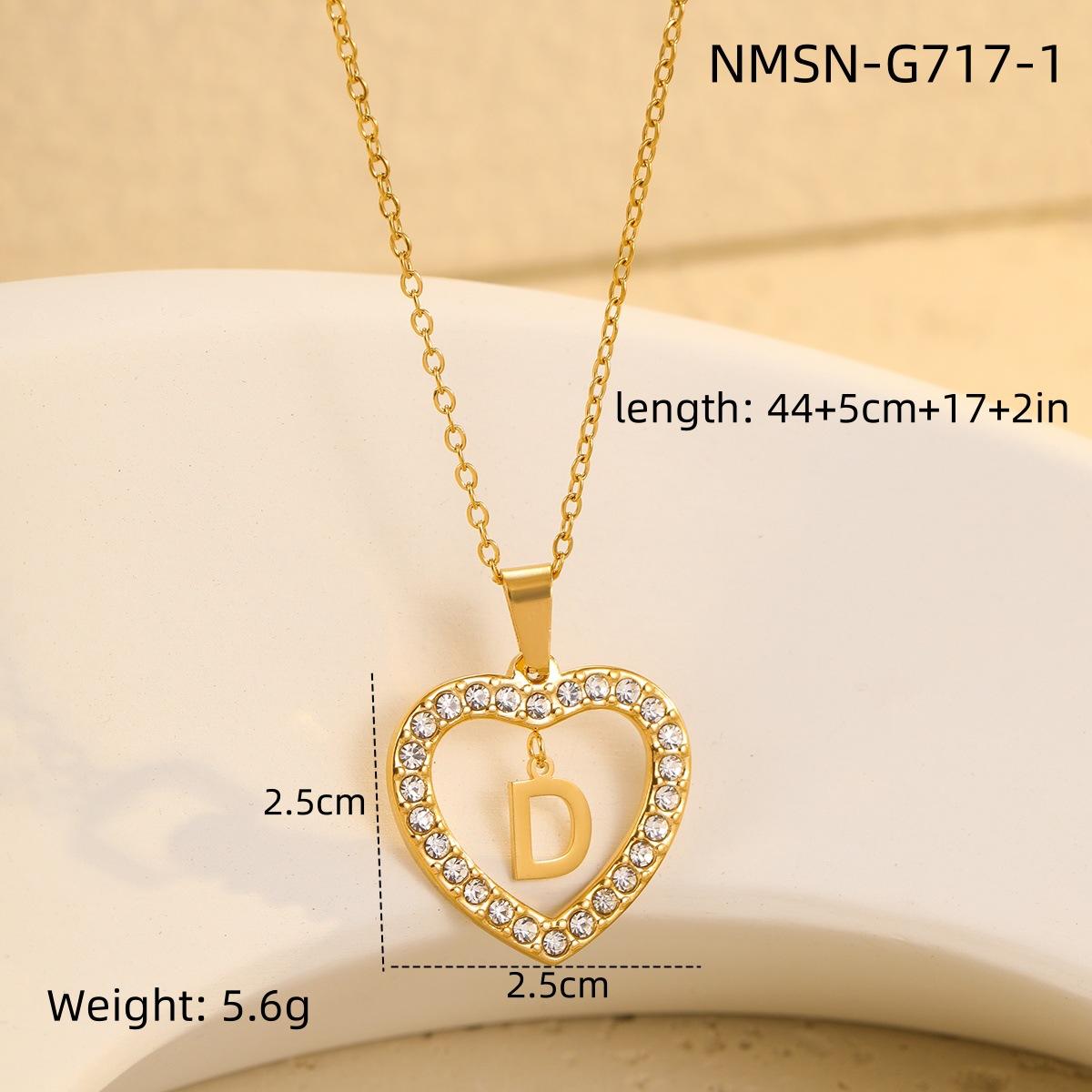 GEMCHIC Women s 26 Letters Alphabet Stainless Steel 18K Gold Plated Zircon Heart Pendant Necklace