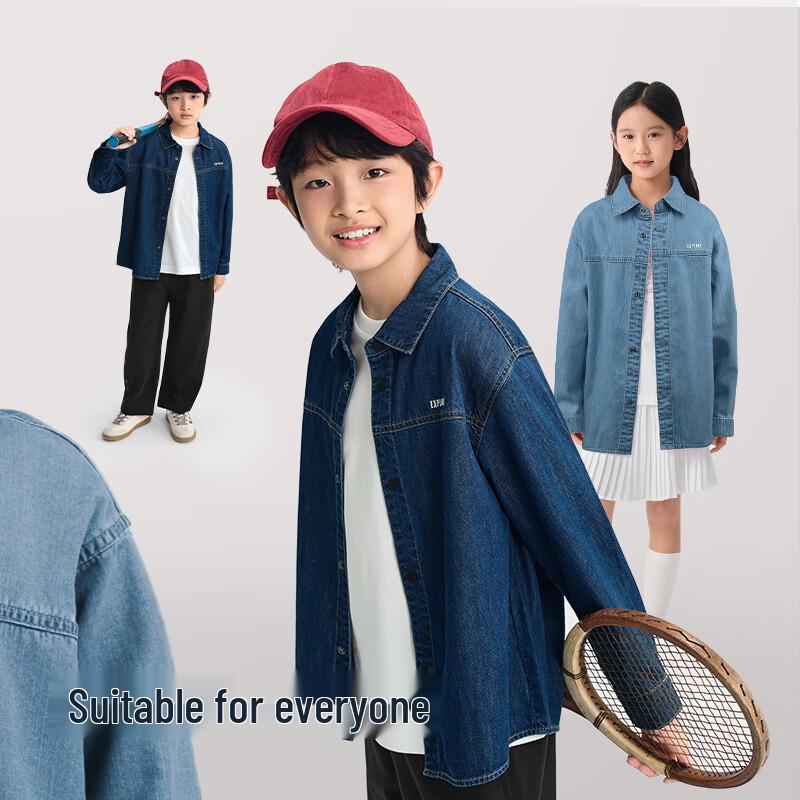 Balabala Kids  Long Sleeve Cotton Denim Shirt 110